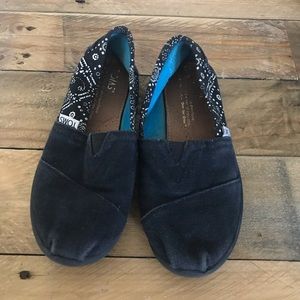 Girls TOMS Classic Slip on - Black - Sz 13